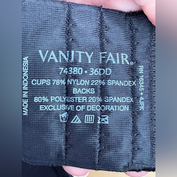Black vanity fair strapless bra size 36DD - Picture 5 of 10
